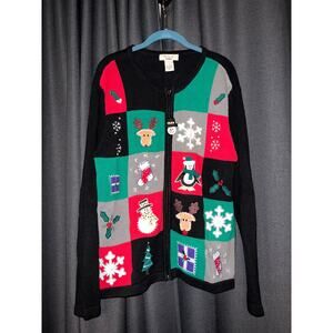 Ugly Christmas Cardigan Sweater Xmas Size Large